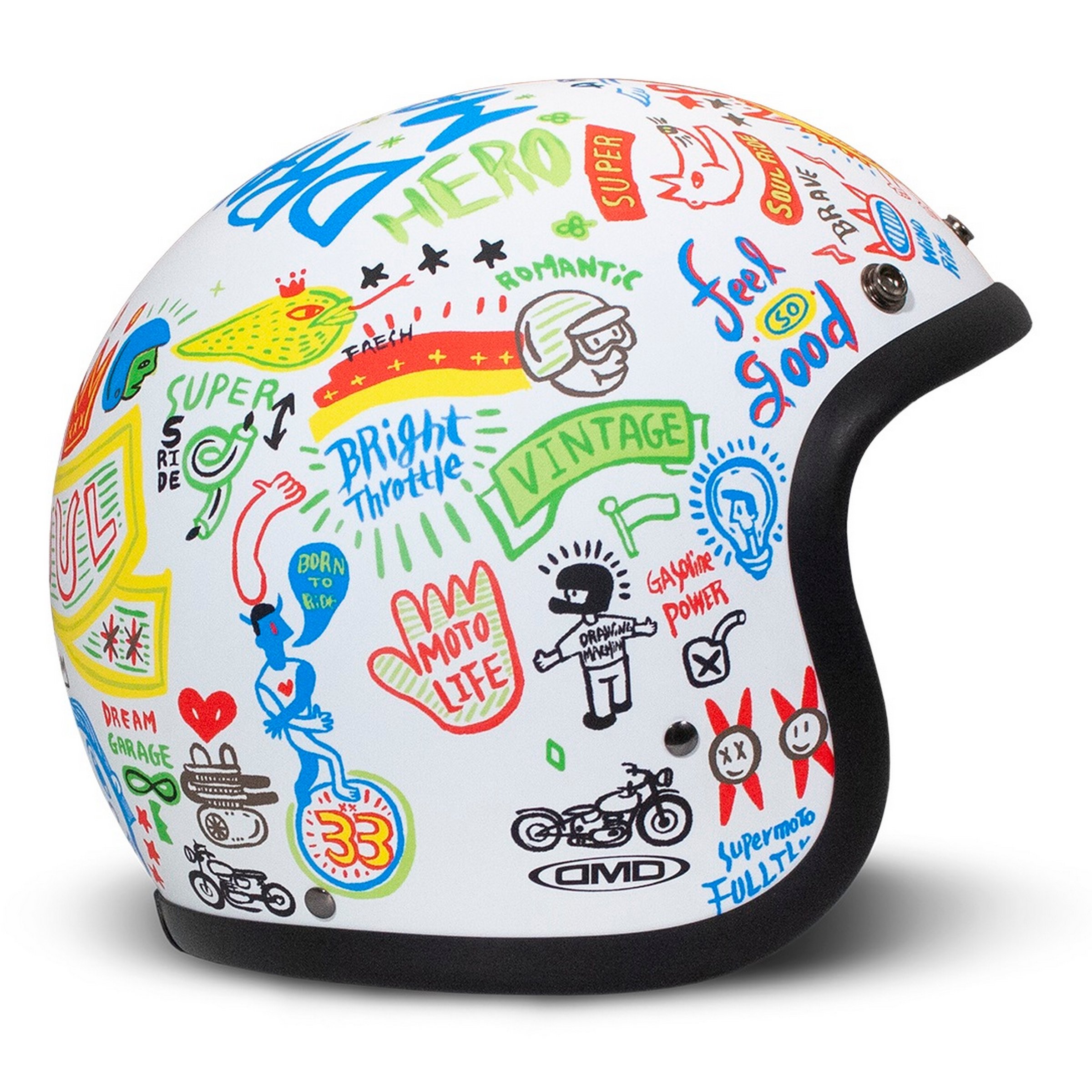 Helm DMD RETRO Soul, weiß matt, Gr. S, 55cm Jethelm