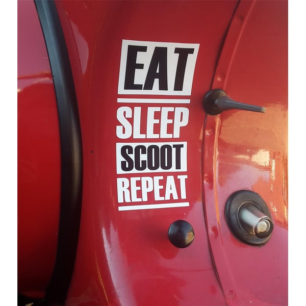 Aufkleber mit Motiv EAT - SLEEP - SCOOT - REPEAT 