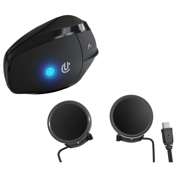 Kommunikationssystem UCLEAR für Motorrad- und Vespahelm, AMP GO 4 mit Boost 2.0 Lautsprecher 