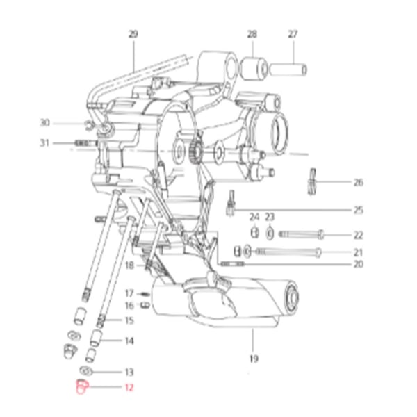 Mutter M8 mm, Stehbolzen, LML für LML Star 125-150 4T/Star Deluxe 125-150 4S/Speedy