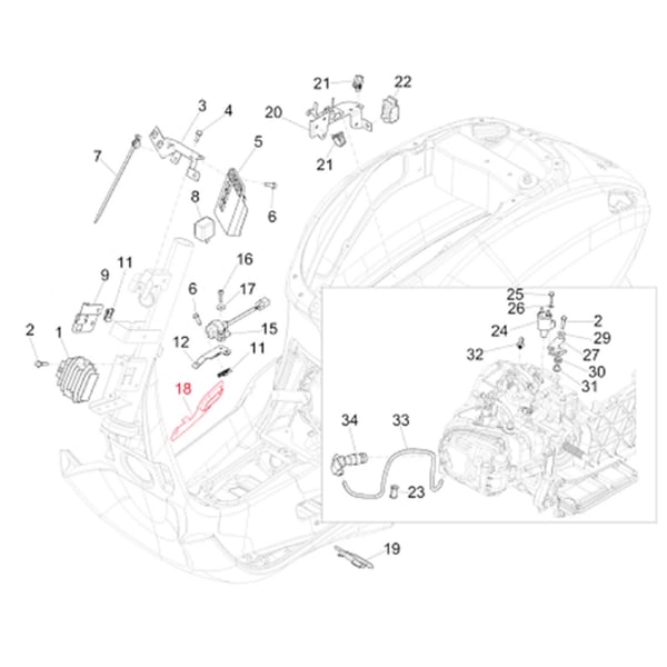 Halterung PIAGGIO, Zündspule für Vespa Primavera/Sprint 50-150ccm