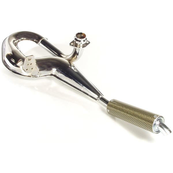 Rennauspuff SIMONINI, Stahl chrom, Dämpfer: Carbon/Polyamid Farbe (ESD): carbon für Vespa T5