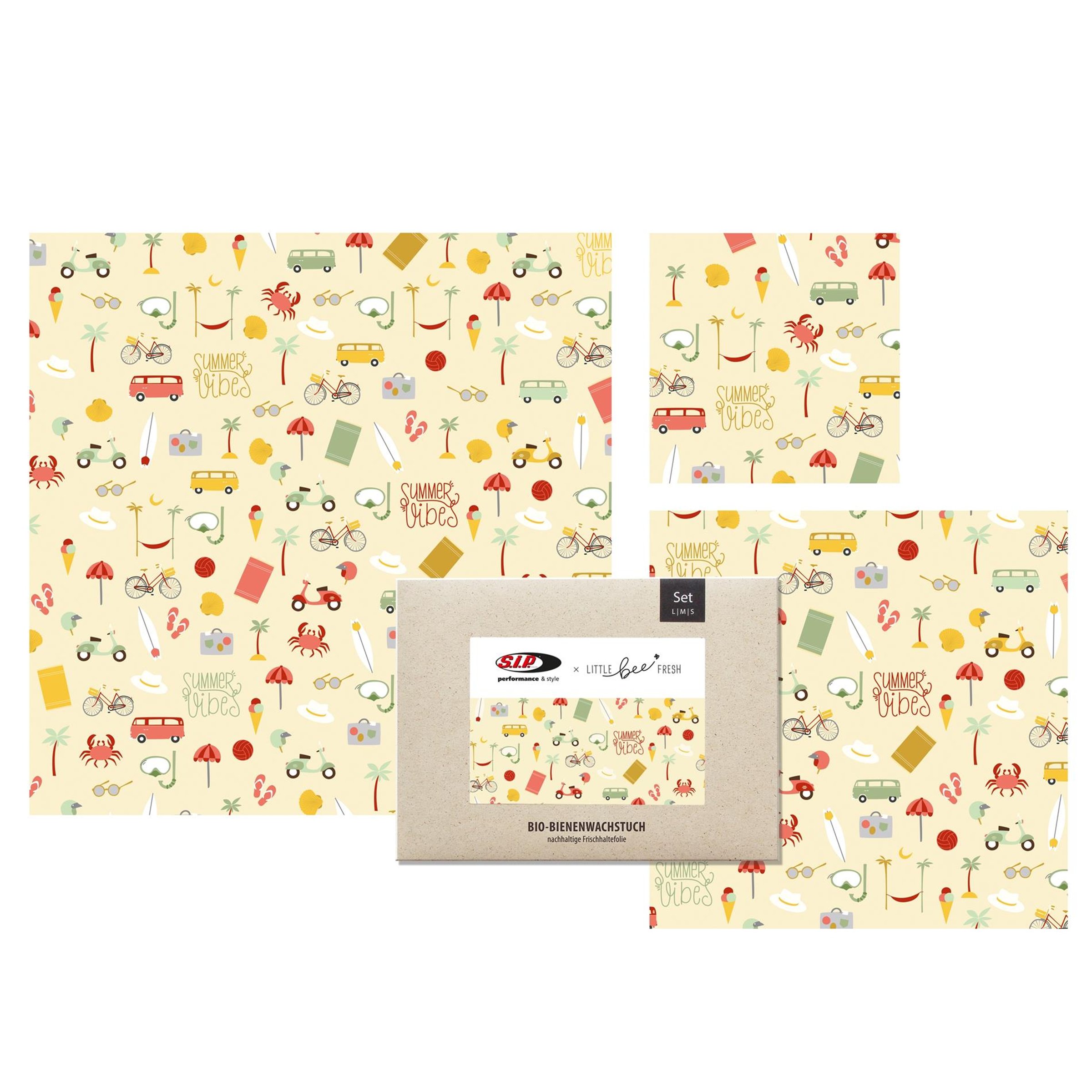 Bienenwachstuch Set SIP Summer Vibes, by Little Bee Fresh 