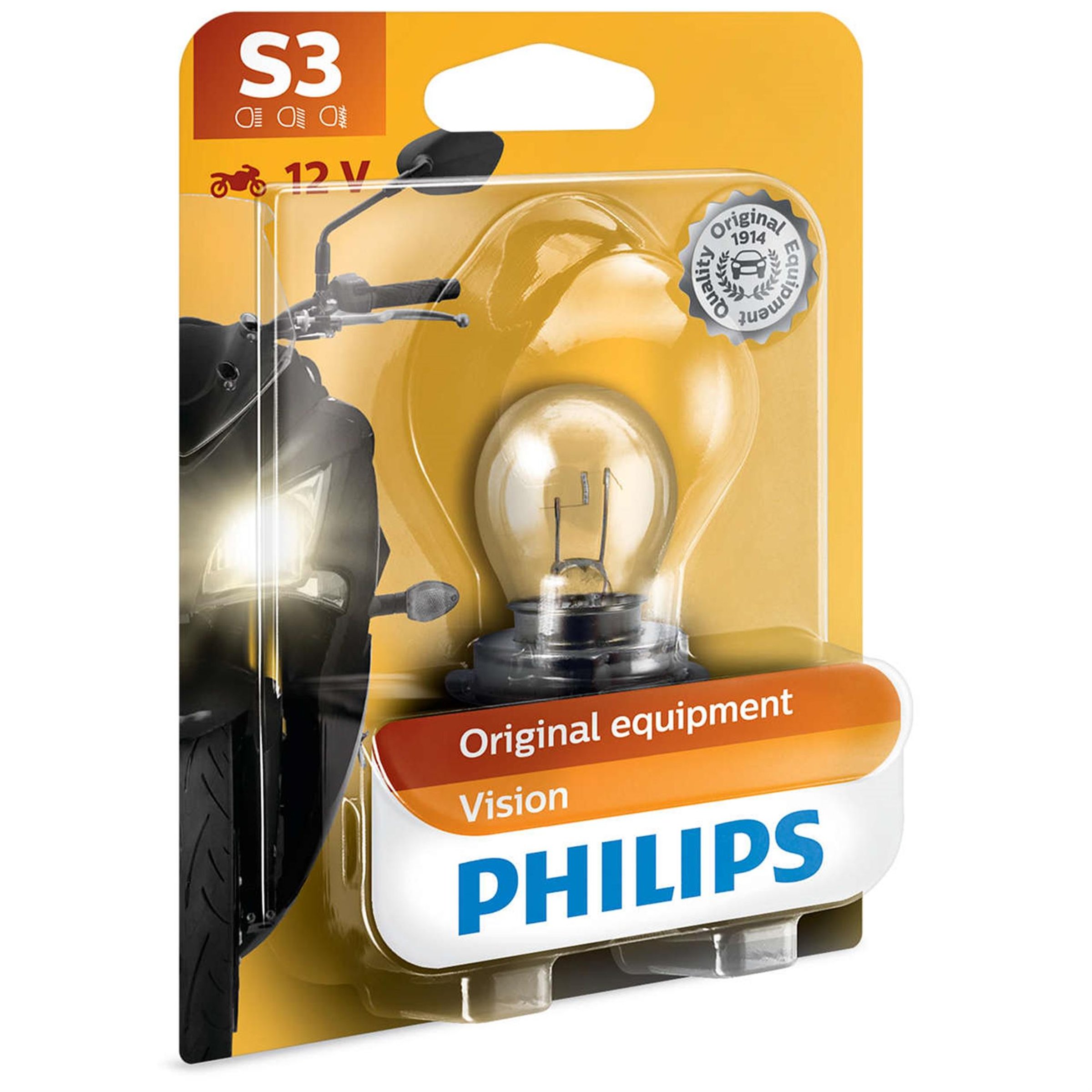 Birne PHILIPS Vision 12V/15W, Sockel: P26s / H4 Scheinwerfer Scheinwerfer