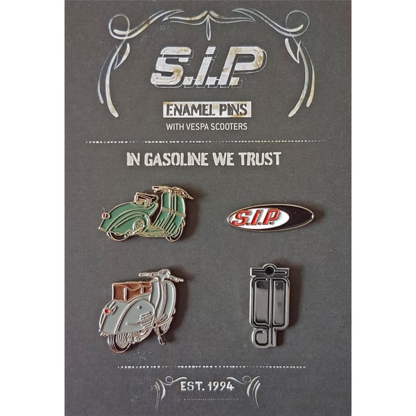 Pin Set SIP mit Motiv Vespa Motorroller, Vespa GS150/Vespa Lampe Unten 
