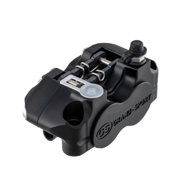 Bremszange GRAND-SPORT RADIAL Black Edition, für GRIMECA Scheibenbremse Classic NT/PX'98/MY 20mm mit Achsaufnahme Radial 82mm, vorne für Vespa 50-125/PV/ET3/PK/S/SS/XL/XL2/125 VNA -TS/150 VBA-Super/Rally/PX/PE/T5/Cosa