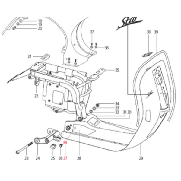 Unterlegscheibe Motorträger M8 mm Ø 20 mm (d) 2,0mm, LML für LML Star 125-200 4T/Star Deluxe 125-150 4S/Speedy