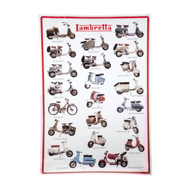 Poster mit Motiv 'Lambretta Modelle' Motorroller 