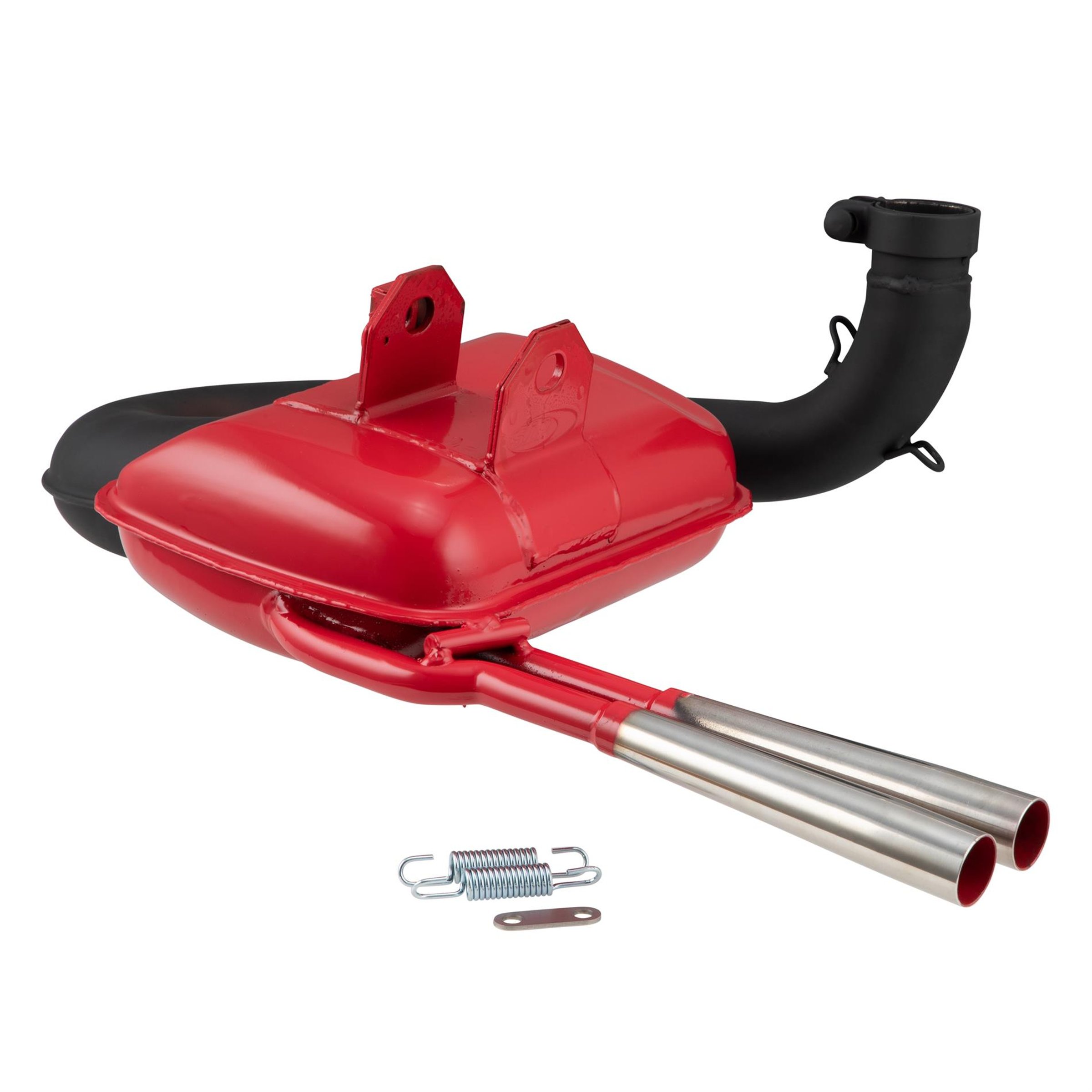 Rennauspuff SIP ROAD 3.0 Sport Optik, Material: Stahl rot, Farbe (ESD): chrom für Vespa 125 VNA-TS/150 VBA-T4/PX80-150/PE/Lusso