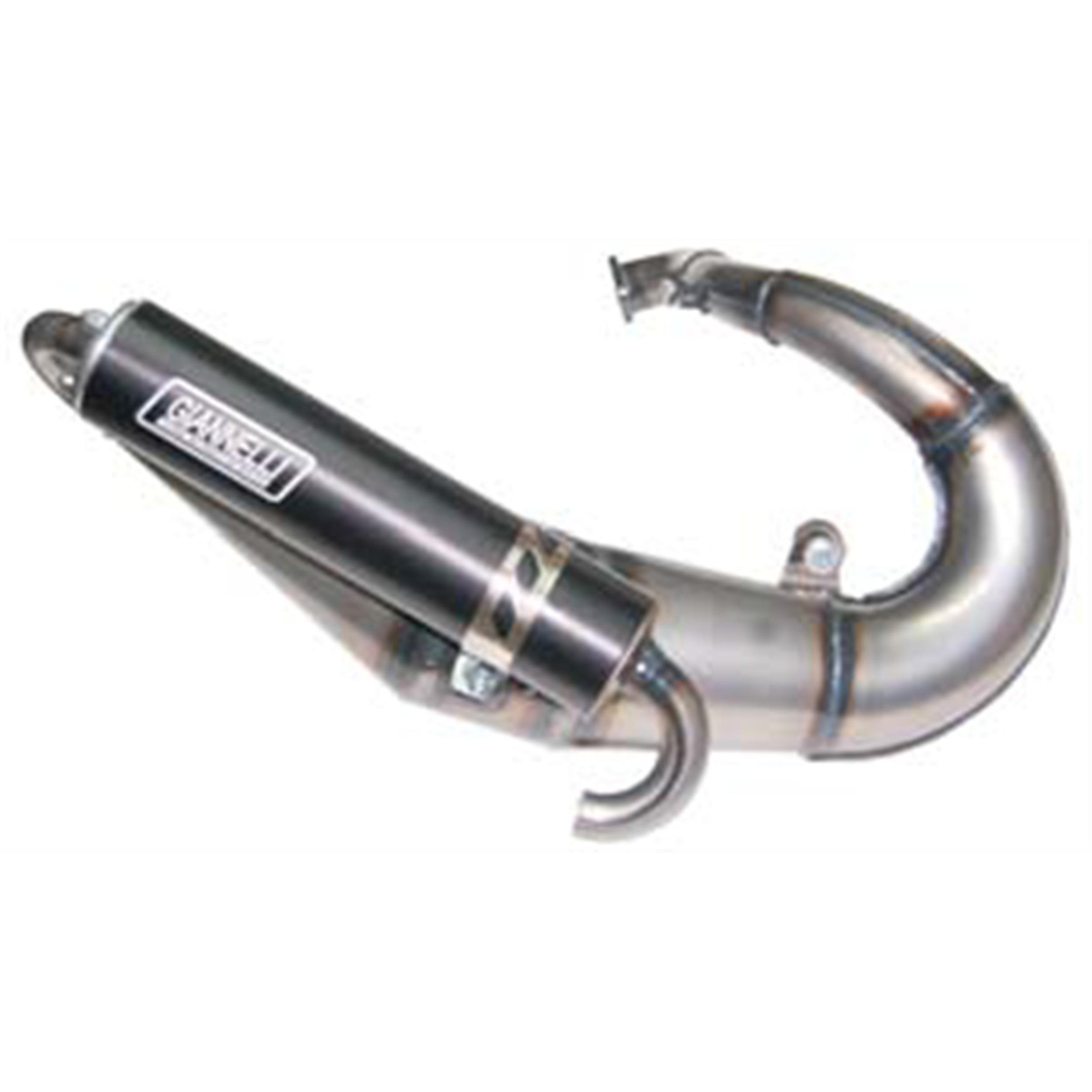 Rennauspuff GIANNELLI Vintage RACING, Material: Stahl silber, Farbe (ESD): schwarz für APE 50