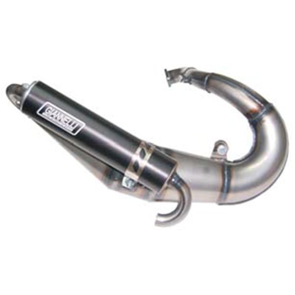 Rennauspuff GIANNELLI Vintage RACING, Stahl silber, Farbe (ESD): schwarz für APE 50