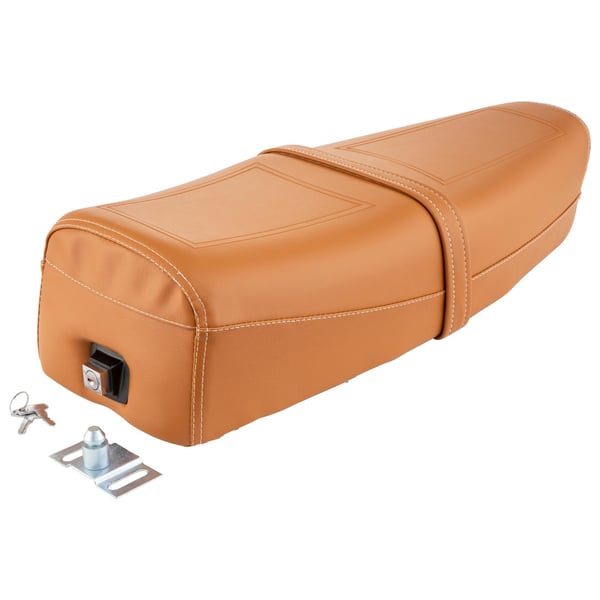 Sitzbank DELTA braun, orangebraun RAL 8023 für Vespa PK50-125/S/XL/Plurimatic/Automatica