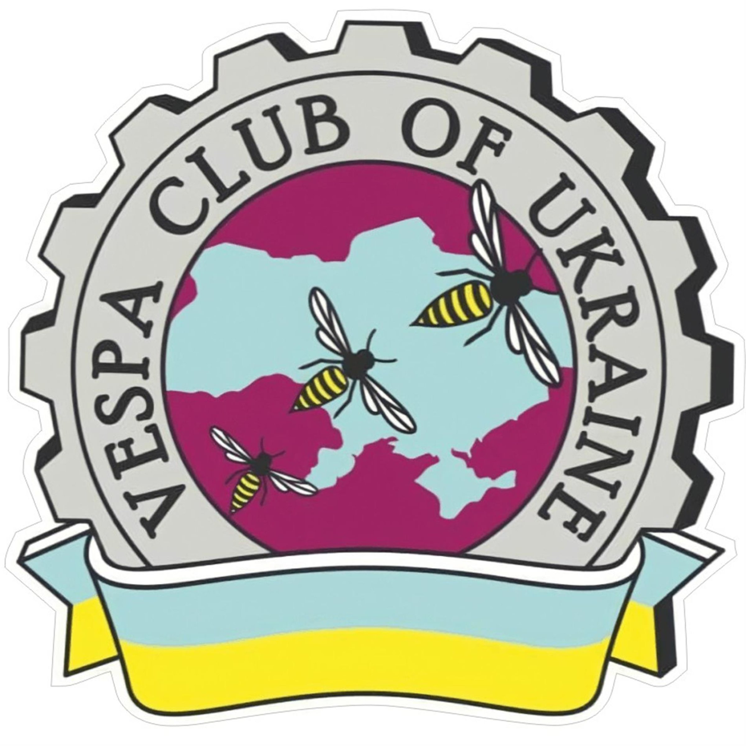 Aufkleber mit Motiv 'Vespa Club Ukraine', Original Vespa Club Motiv  