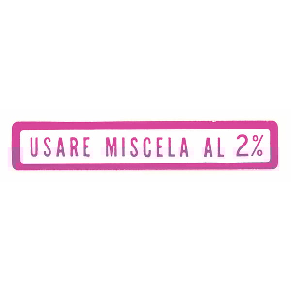 Aufkleber mit Motiv Usare Miscela al 2% für Vespa 50-125/PV/ET3/ 125 GT/GTR/Super/TS/150 Sprint/V/Super/Rally/PX/PE
