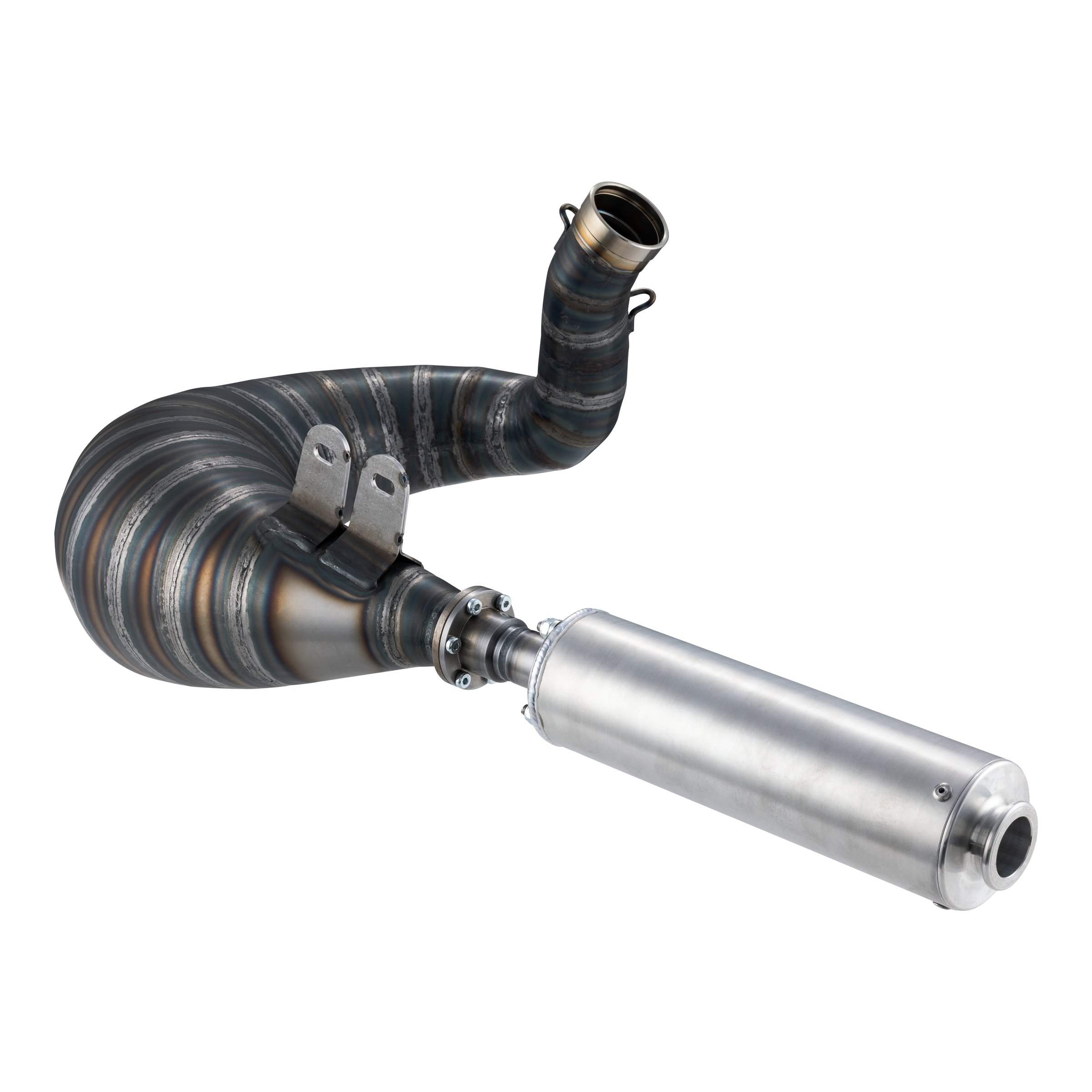 Rennauspuff BFA/FRT 150-180ccm GP 'street', Material: Stahl klarlackiert, Farbe (ESD): silber für Vespa 90/R/SS/100/125/PV/ET3