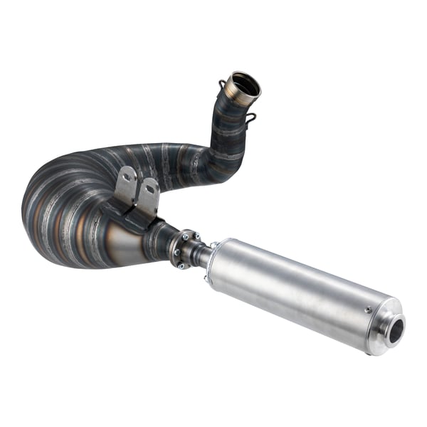 Rennauspuff BFA/FRT 150-180ccm GP 'street', Stahl klarlackiert, Farbe (ESD): silber für Vespa 90/R/SS/100/125/PV/ET3