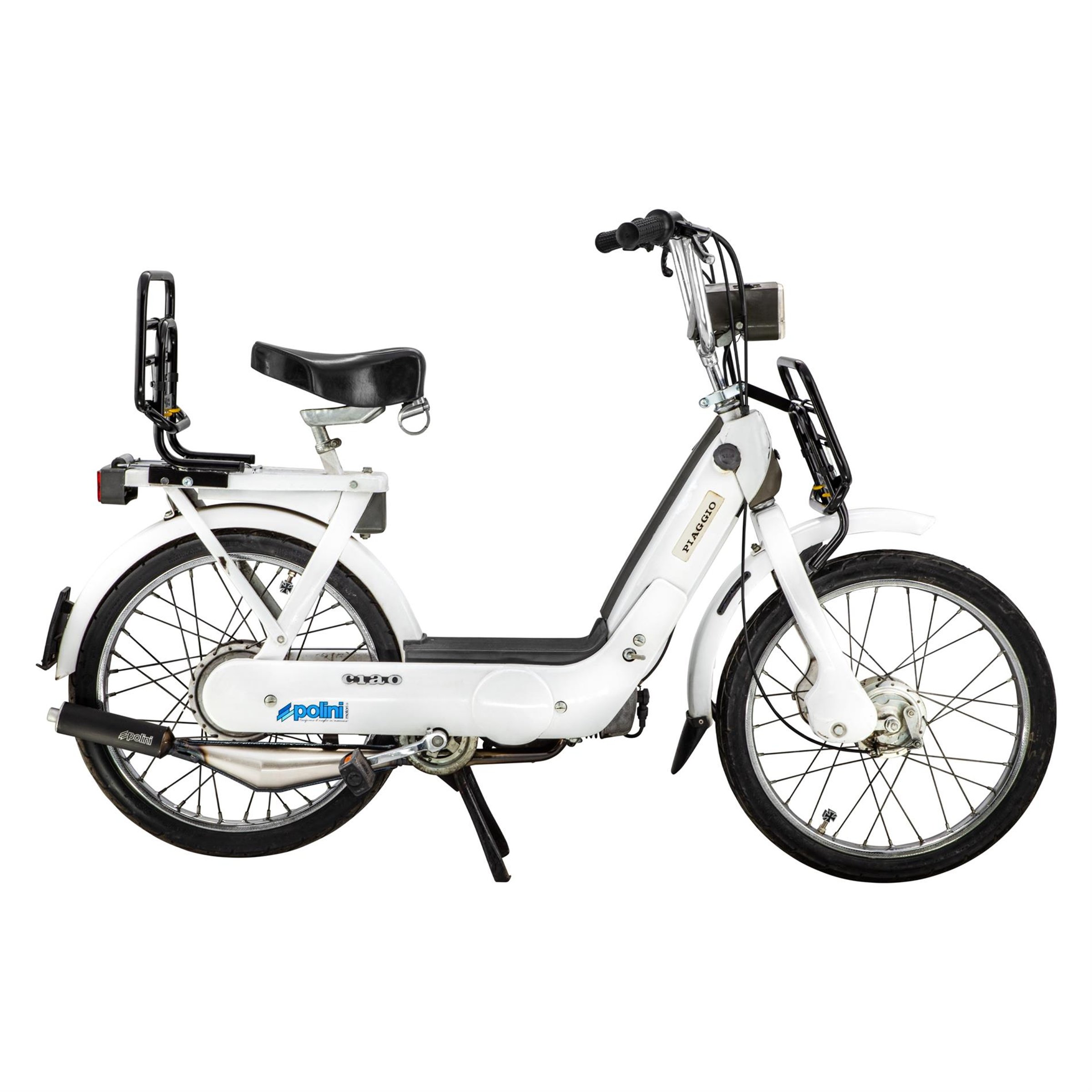 Rennauspuff POLINI Country 200.0046, Material: Stahl klarlackiert, Dämpfer: Aluminium Farbe (ESD): schwarz für PIAGGIO Bravo/Grillo/SI/Boss/Superbravo 50ccm 2T AC
