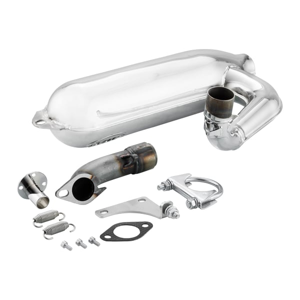 Rennauspuff VMC SILURO SPORT CROMATA Banane für Vespa 90/R/SS/100/125/PV/ET3