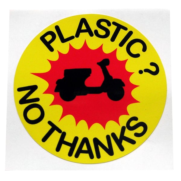 Aufkleber mit Motiv 'PLASTIC? NO THANKS' 