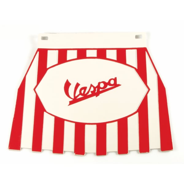Spritzlappen 'Vespa' mit Motiv rote Schrift rot/weiß gestreift 
