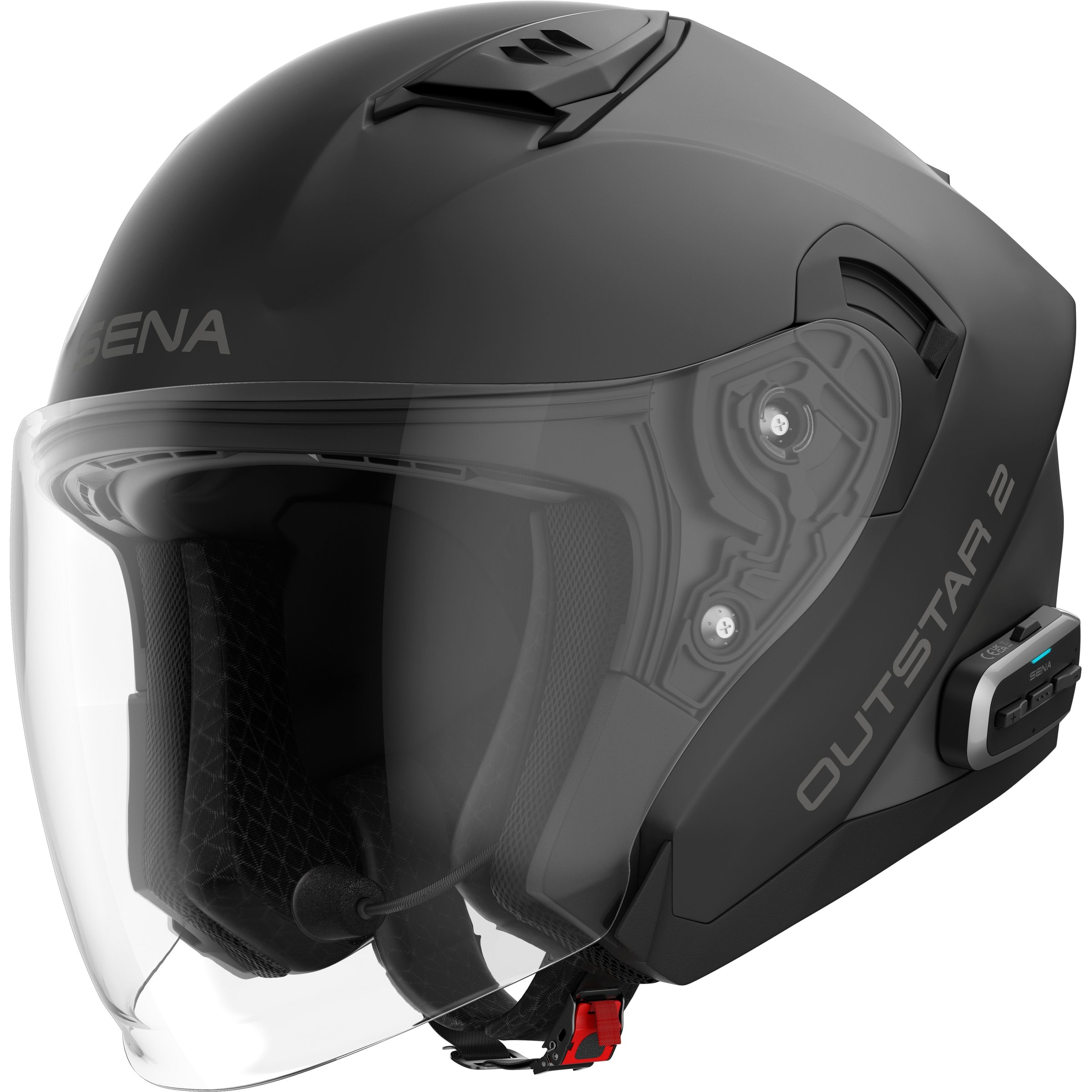 Helm SENA OUTSTAR 2 smart, schwarz matt, Gr. L, 59-60cm Jethelm
