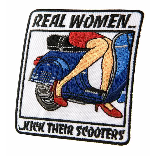 Aufnäher mit Motiv 'real women kick their scooters!' 