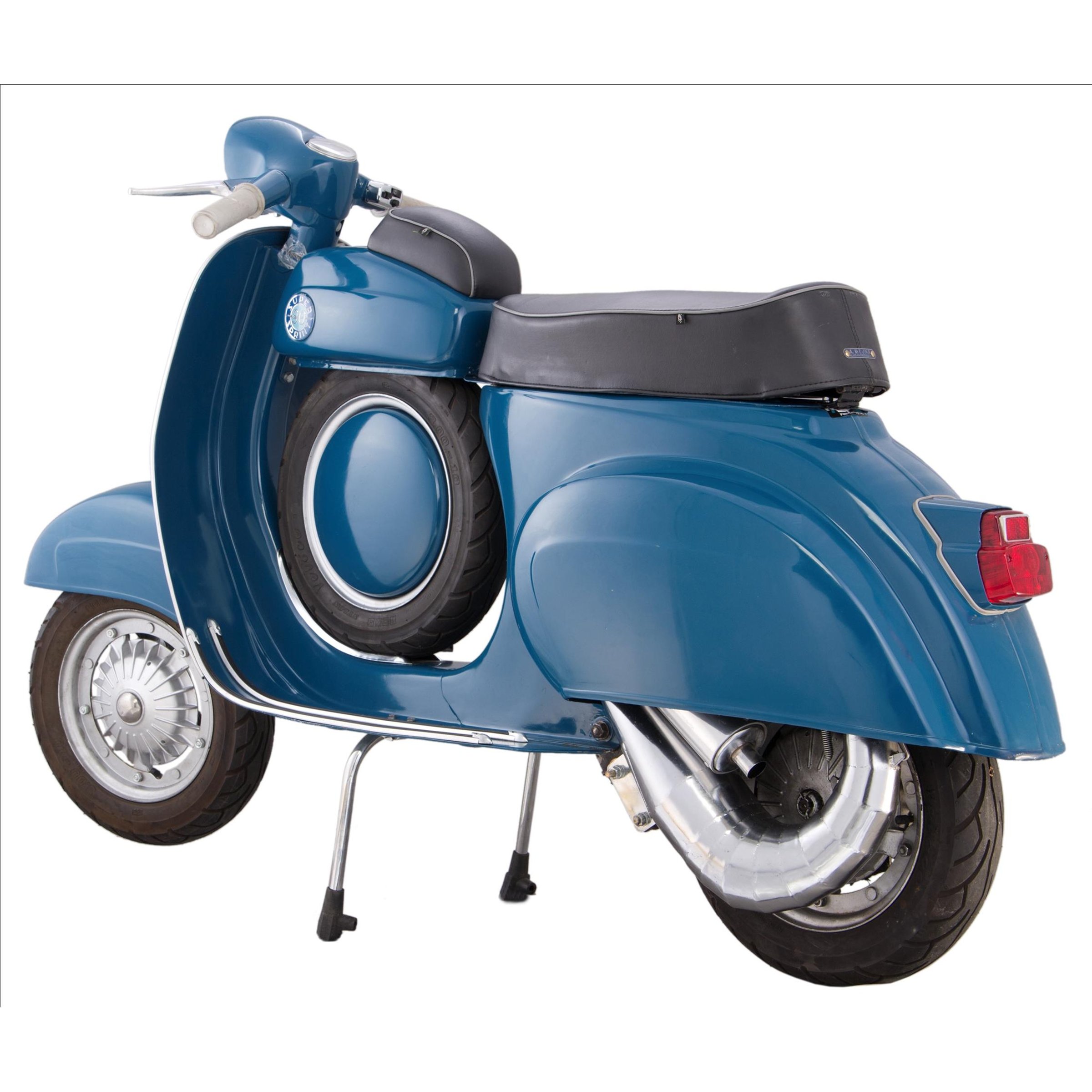 Rennauspuff, Material: Stahl verchromt, Farbe (ESD): silber für Vespa 90/R/SS/100/125 VMA1T