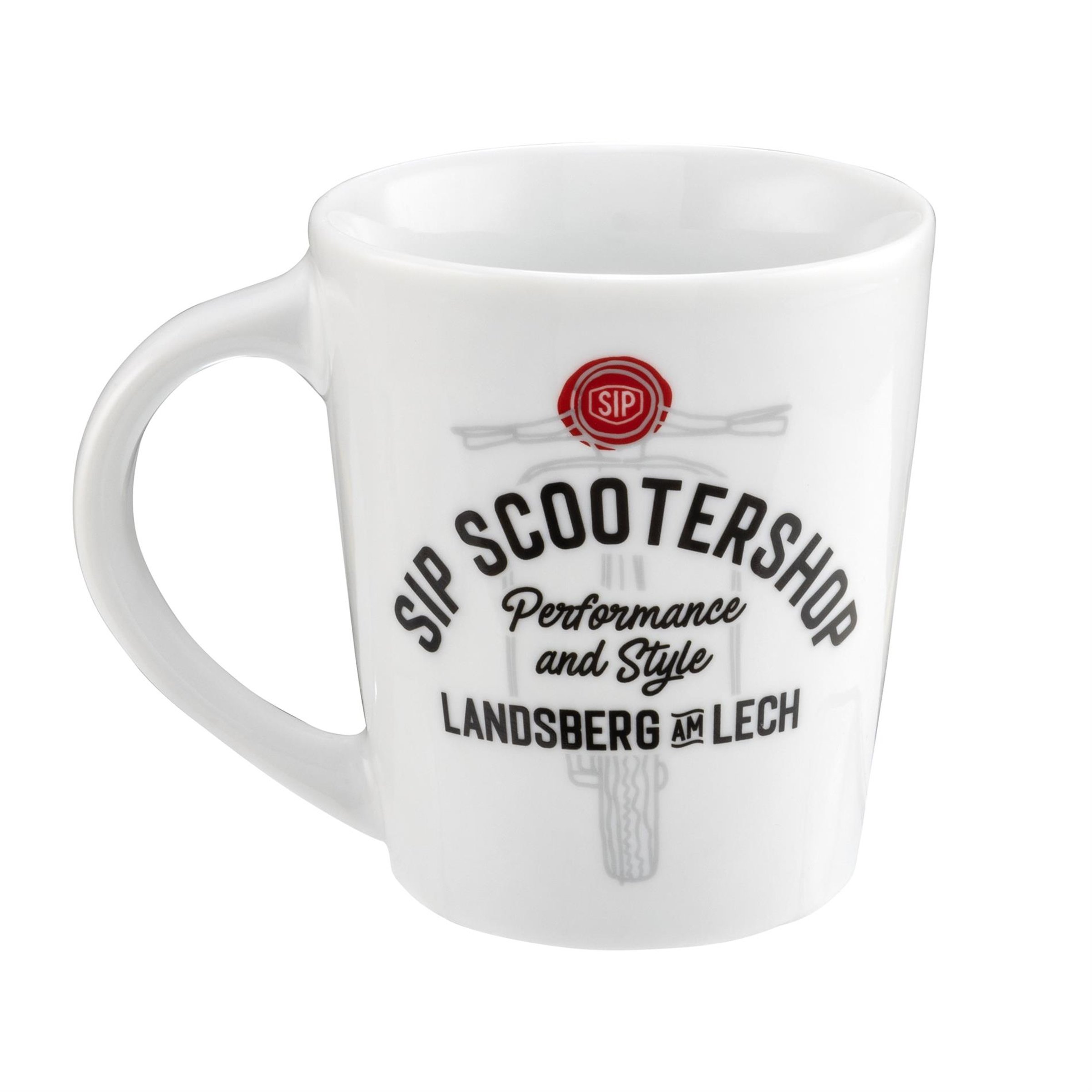 Tasse SIP mit Motiv VESPA RIDER weiß mit farbigem Motiv 