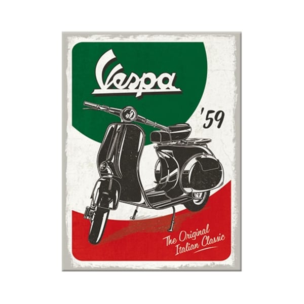 Magnet mit Motiv Vespa - The Italian Classic grün/weiß/rot 