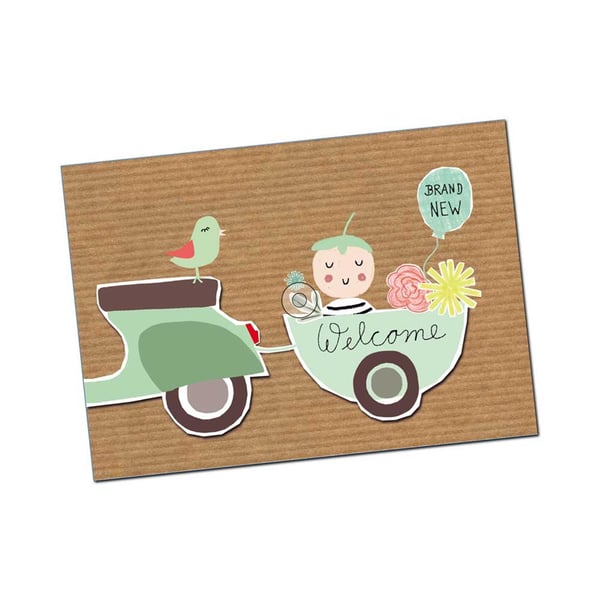 Postkarte SIP mit Motiv Welcome Baby 