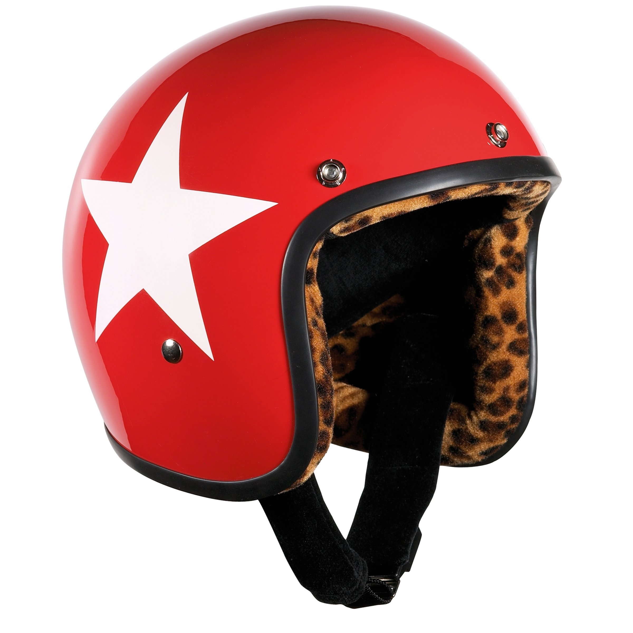 Helm BANDIT Jet Star mit weißem Stern, rot, Gr. S, 55-56 cm Jethelm