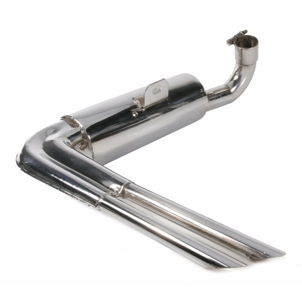 Rennauspuff 'Replika Sport', Edelstahl poliert, Farbe (ESD): chrom für Vespa 200 Rally/P200E/PX200 E/Lusso/'98/MY/Cosa 1 200