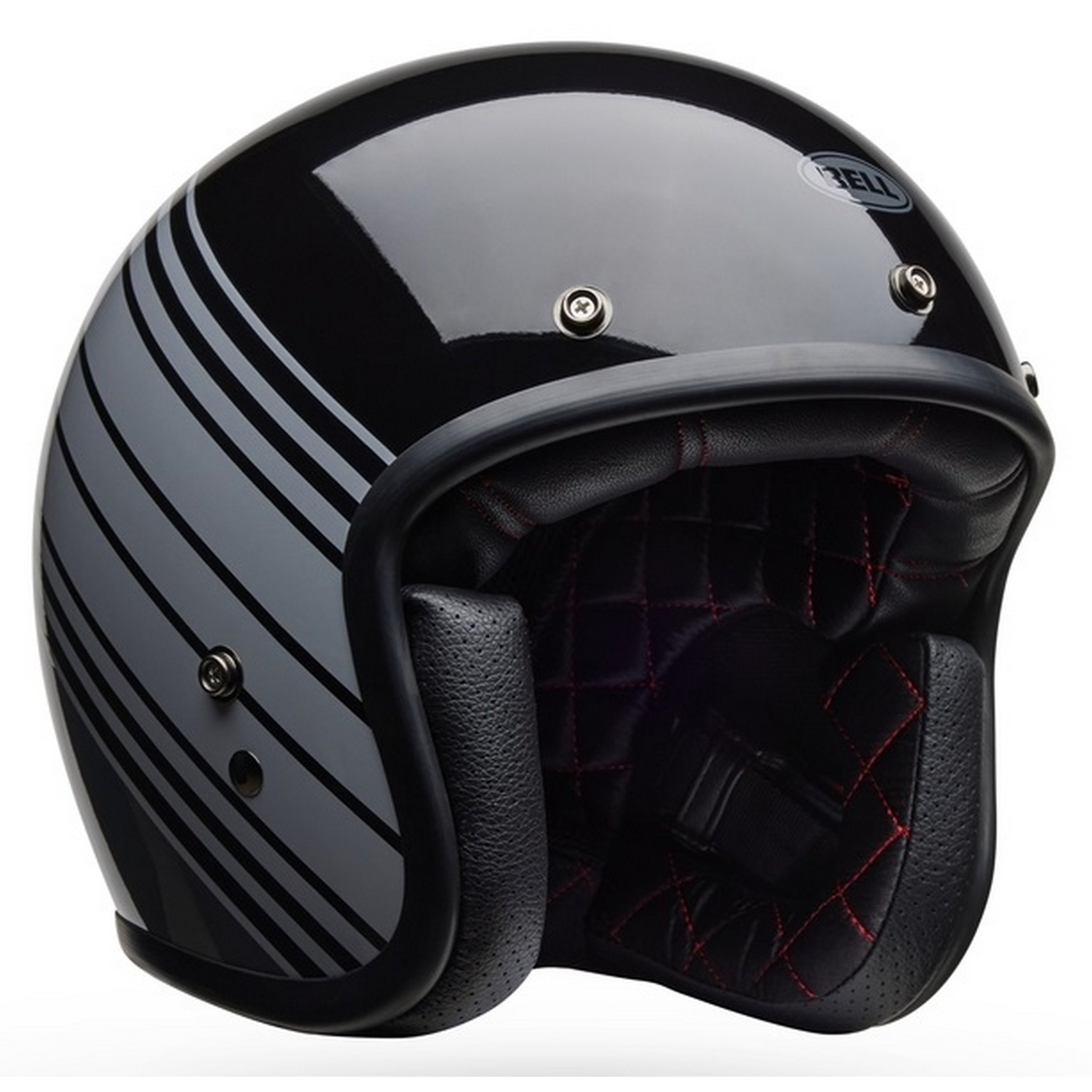 Helm BELL Custom 500 Edge, schwarz/grau glänzend, Gr. XL, 61-62cm Jethelm