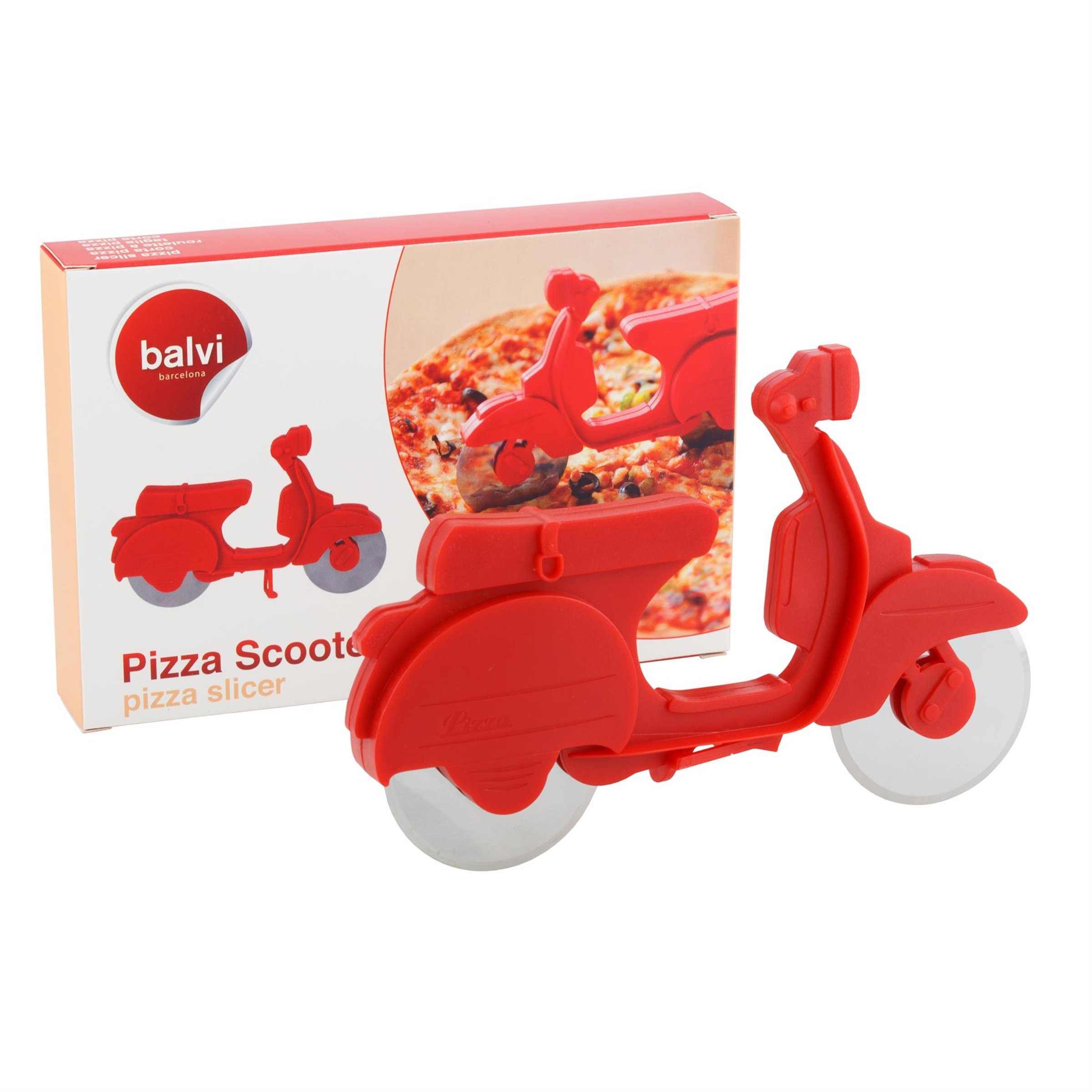 Pizzaschneider mit Motiv 'Roller' rot 