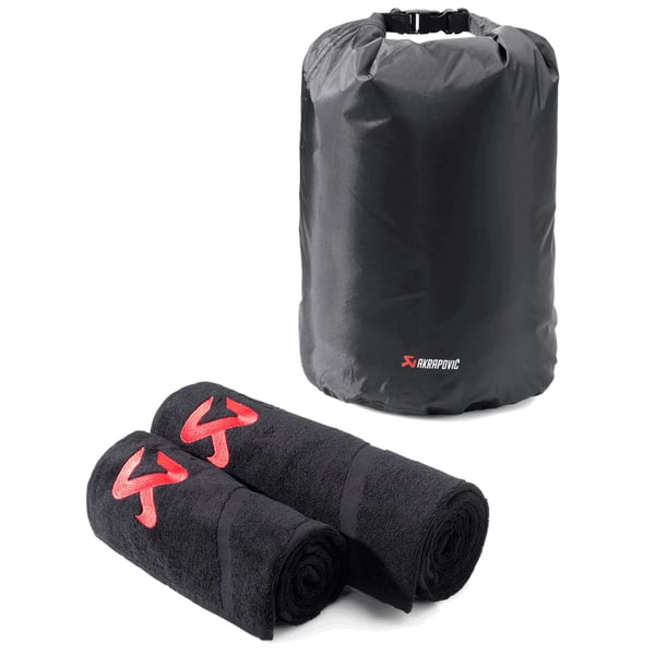 Handtuch Set AKRAPOVIC schwarz/rot 