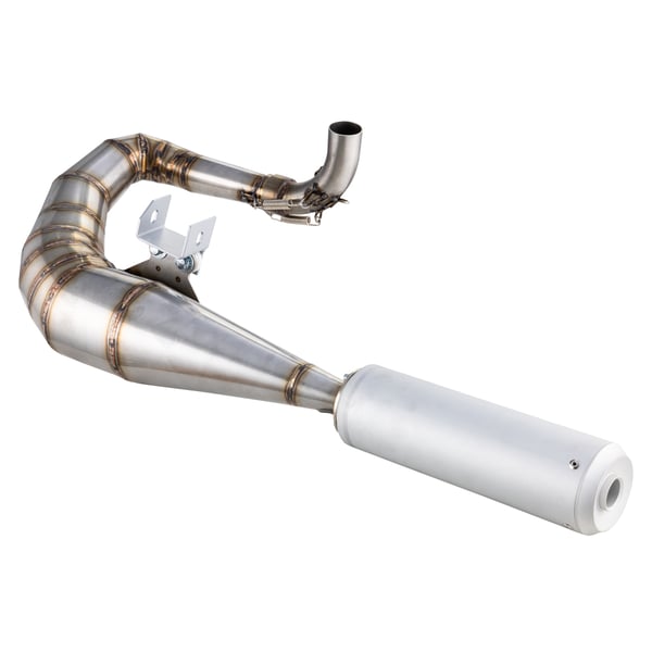 Rennauspuff SIP Performance 2.0 Silent, Edelstahl unlackiert, Dämpfer: Aluminium Farbe (ESD): silber für Vespa 125 GT/GTR/TS/150 GL/Sprint/V/PX80-150/PE/Lusso/Cosa 1