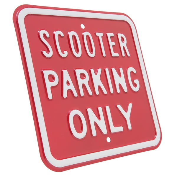 Blechschild mit Motiv SCOOTER PARKING ONLY 