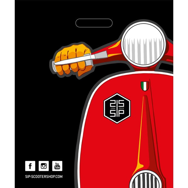 Tüte SIP mit Motiv Vespa Motorroller schwarz/rot 