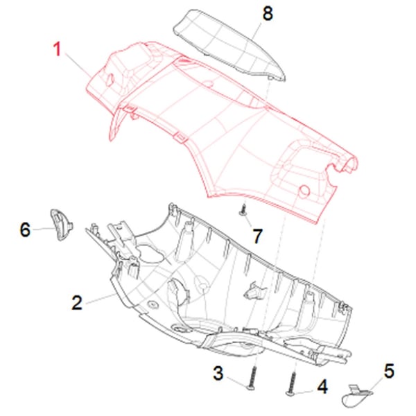 Lenkerverkleidung oben PIAGGIO für Vespa Sprint 50-125ccm