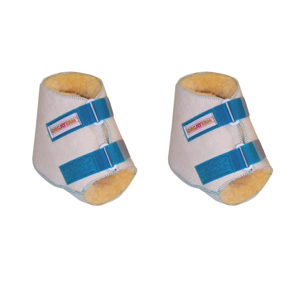 Orgaterm Lammfell Fersenpolster (Paar) Fersenschoner medizinisches Echtfell, hautfreundlich, antibakteriell, feuchtigkeitsregulierend, schmutzabweisend (2 Stück)