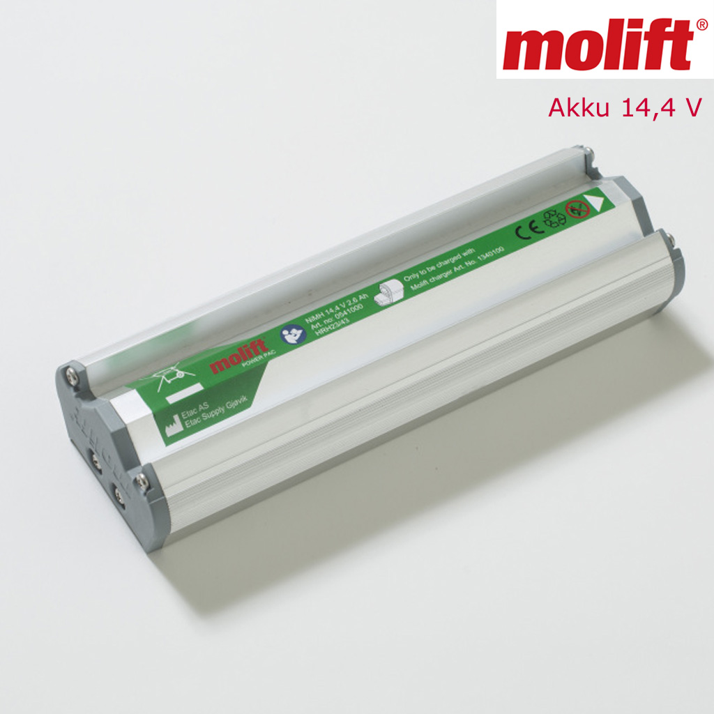Akku 14.4 V NiMH für Quickraiser und Smart, Powerpac, auch als Zusatz-Wechselakku, Original Molift Batterie inkl. Gehäuse komplett neu