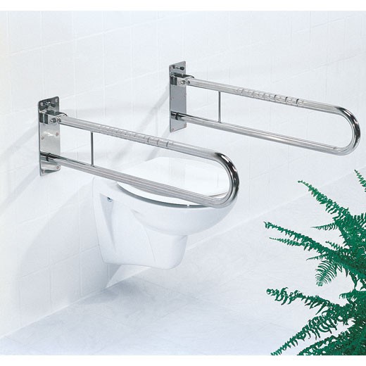 FRELU zur Sicherheit, Klappgriff in 600, 700, 850mm Länge und/oder Toilettenpapierhalter, Stützgriff für Bad und Hygiene