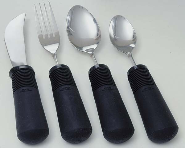 (AV) Good Grips Teelöffel, mit weichem Gummigriff, der Löffel kann nach rechts und links gebogen werden