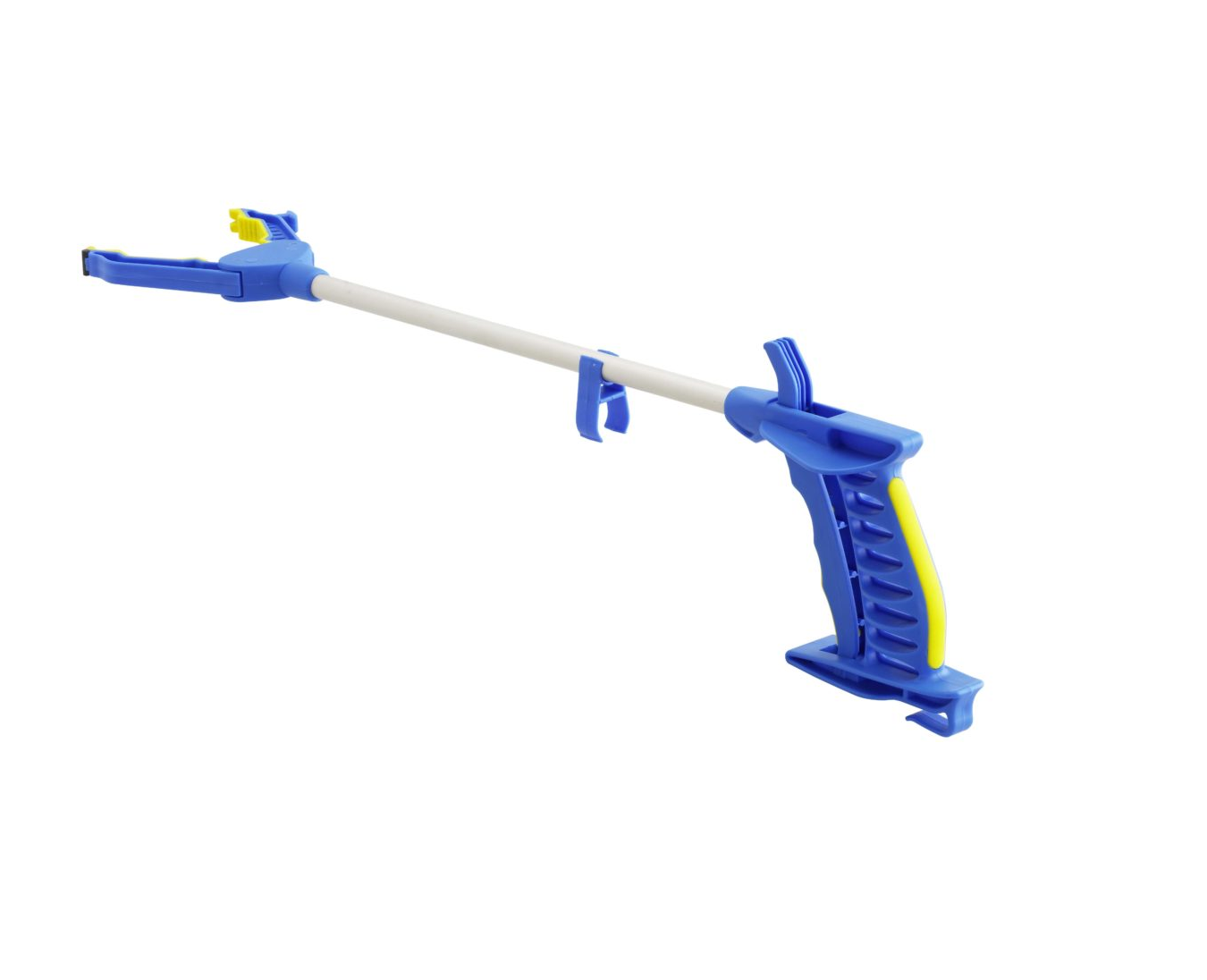 2 x Falke Greifzange, blau, die leichte Greifhilfe mit Softgriff, inkl. Magnet und Clip, Doppelpack (1 x kurz 60cm + 1x lang 78cm)