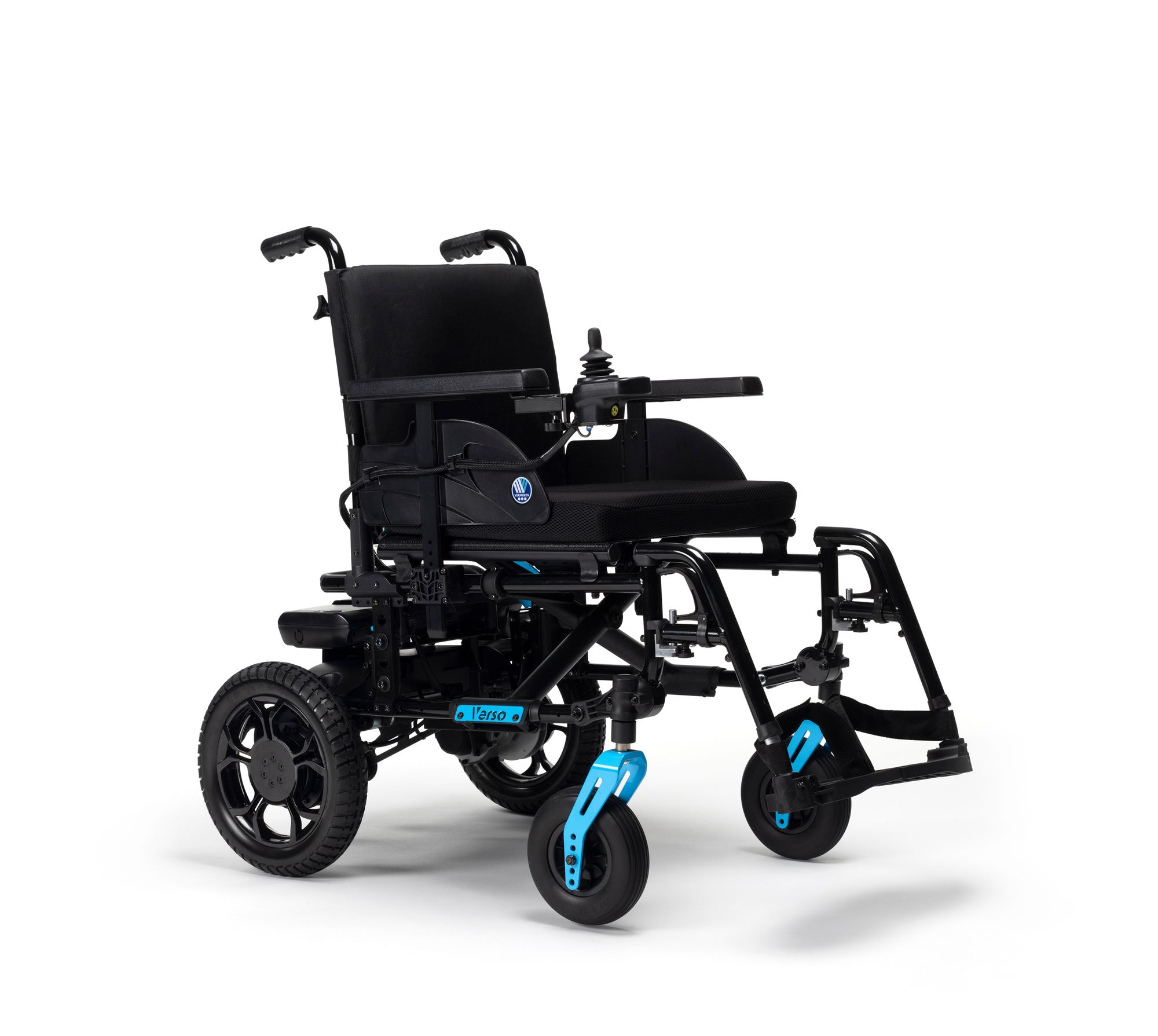 VERSO Hybrid-Elektrorollstuhl 2in1, Elektro- und manueller Faltrollstuhl, zerlegbar, Leichtgewicht E-Rollstuhl, 6 km/h, adapitve Sitzform (#1236100)