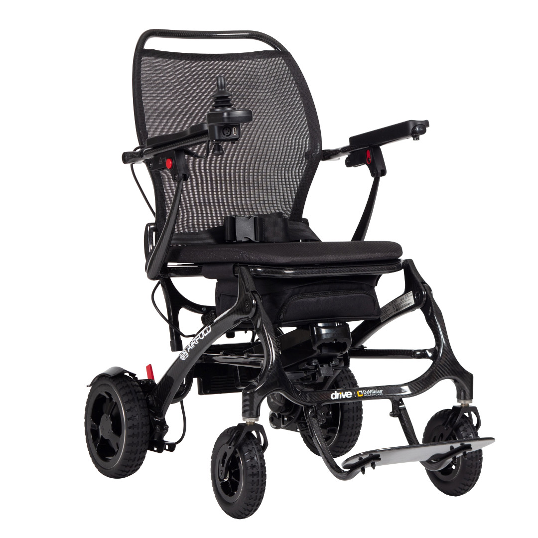 Airfold Carbon Falt-Elektrorollstuhl, der leichte Begleiter in kompakter Form, 18,5kg inkl. Akku, 20Ah Akku, bis 115kg