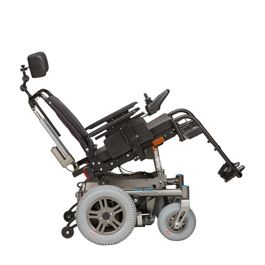 MINKO-SET Elektro-Rollstuhl, HMV, inkl. elektrisch verstellbarem Rücken + elektrischer Sitzkantelung, Joystick abschwenkbar, 50Ah Akku, bis 136kg