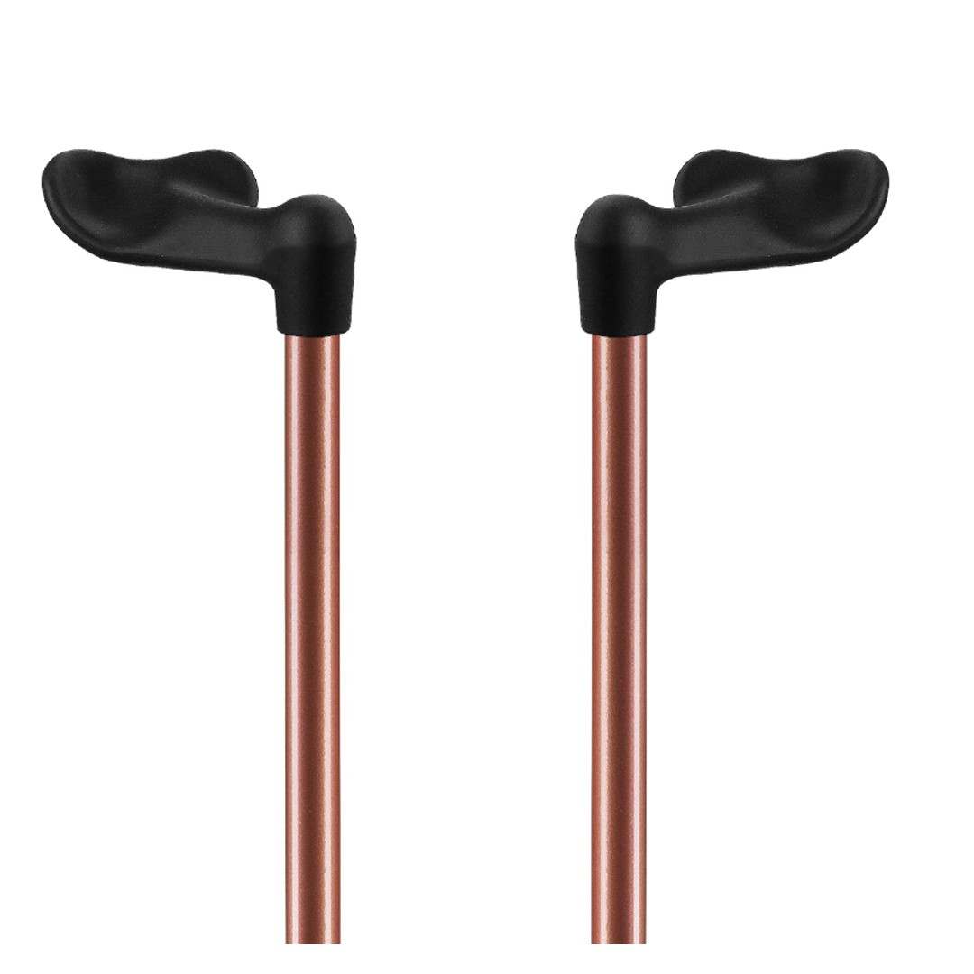 Leichtmetallstock mit anatomischen Fischergriff und Softtouch-Oberfläche, Farbe bronze, für links oder rechts (Serie 693)