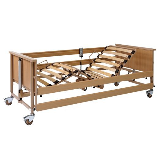 Komplett-Set = Dali 100 Pflegezimmer Herrmann SingleCare, 4-teiliges Pflegezimmer mit elektrischem Pflegebett, Nachttisch mit Schubladen und Tischplatte, Pflegematratze + Pflegekissen