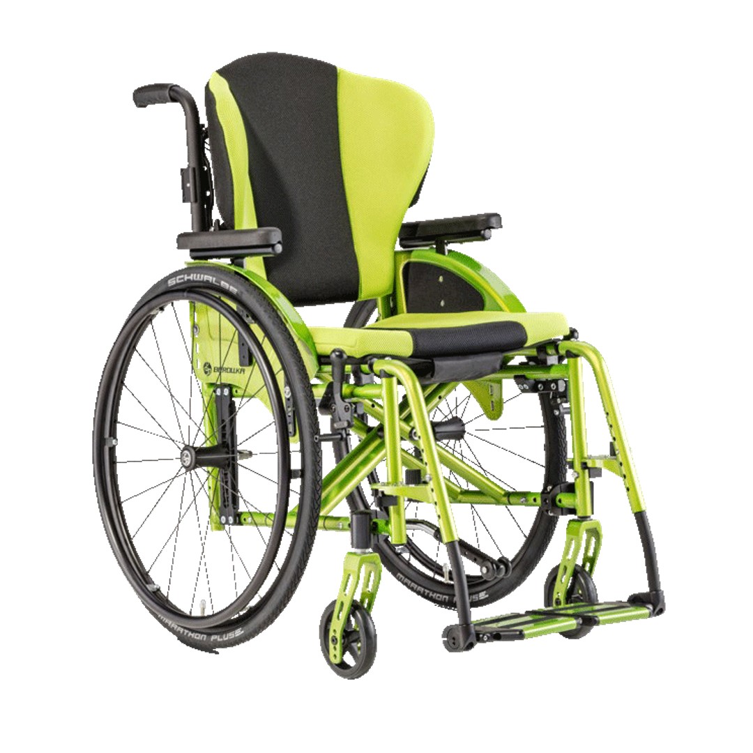 Berollka Sprint AR Aktivrollstuhl, faltbar, für Erwachsene, mit abnehmbaren Beinstützen, SB 32–50cm, ST 34–50cm, bis 120kg